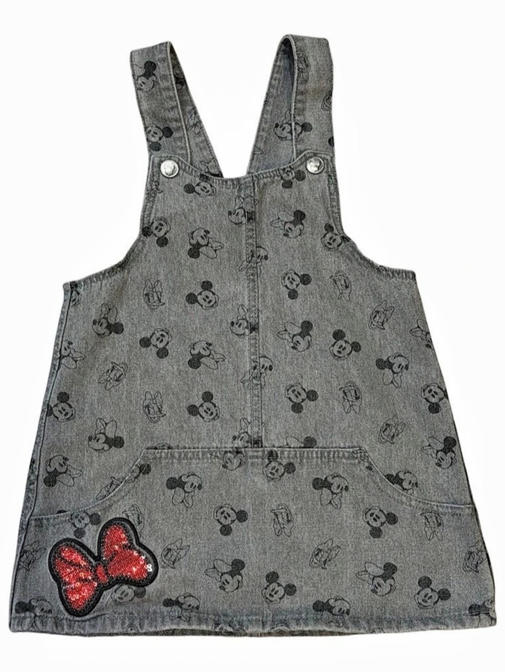 Disney Junior Minnie Mouse Denim Overall Dress Girls 4T